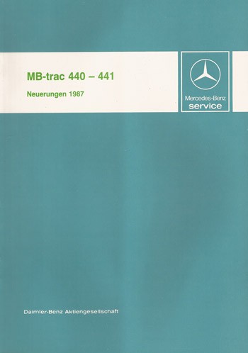 Einführung Neuerungen 1987 MB-trac 440 441 - 30 400 11 07 Original - 364001012