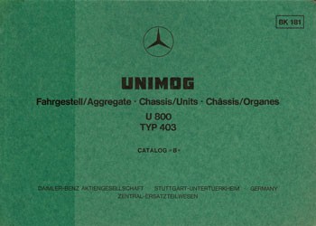 Bildkatalog Unimog 403 U 800 - 1810 - 404001001 Original